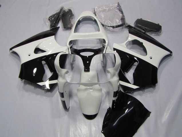 Blanc Noir Carénage Kawasaki ZX6R 2000-2002