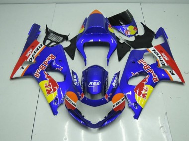 Bleu Red Bull Carénage Suzuki GSXR 1000 K1 2000-2002 Abordables