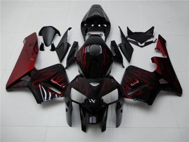 Rouge Flamme Noir Carénage Honda CBR 600 RR 2005-2006 Abordables