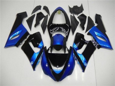 Bleu Noir Carénage Kawasaki ZX6R 2005-2006 Abordables