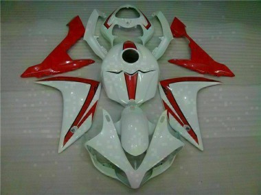 Blanc Rouge Carénage Yamaha R1 2007-2008 Abordables