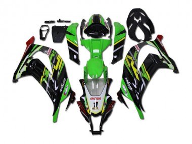 Vert Noir Kit Carénages Complet Kawasaki ZX10R 2011-2015 Abordables