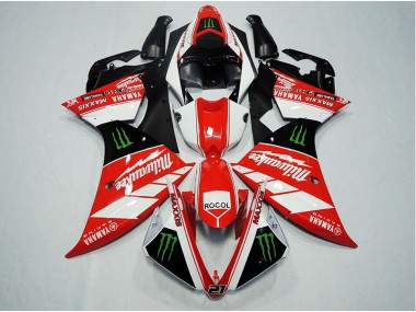 Rouge Blanc Rocol Carénage Yamaha R1 2012-2014 Abordables